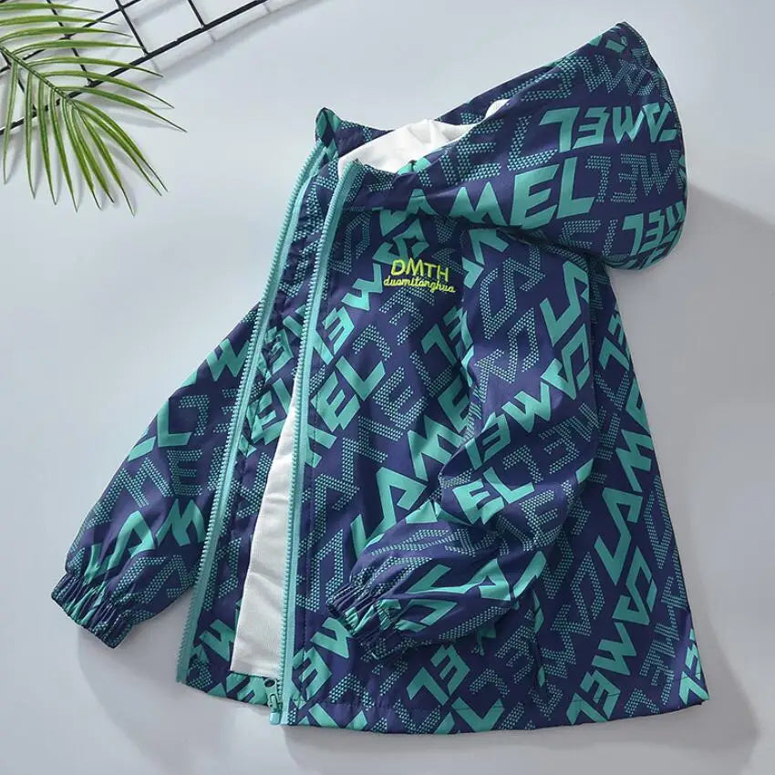Korean Fashion Jacket For Girls Teenager Casual Gradient Hooded Coat Boys Blazer Spring Autumn Windproof Sweet Coats Windbreaker Pi-Mart