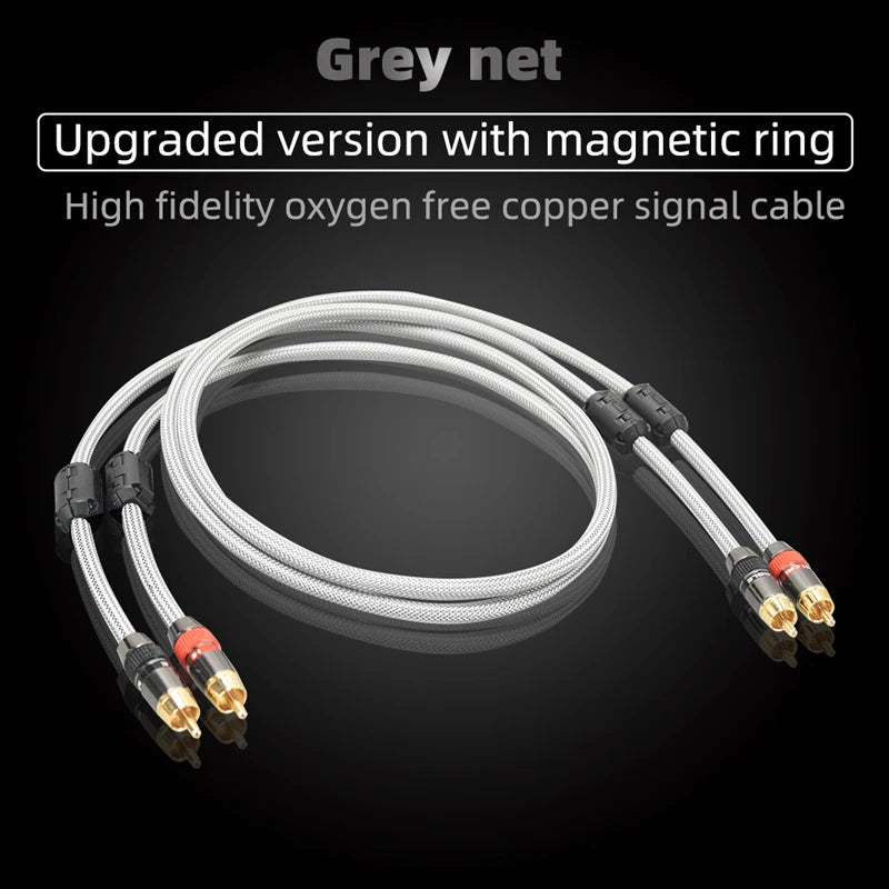 Hi-Fi Fine RCA Cable High Quality 4N OFC HIFI 2RCA-2RCA Male to Male Audio Cable Main Core Independent Shielding One Pair Pi-Mart