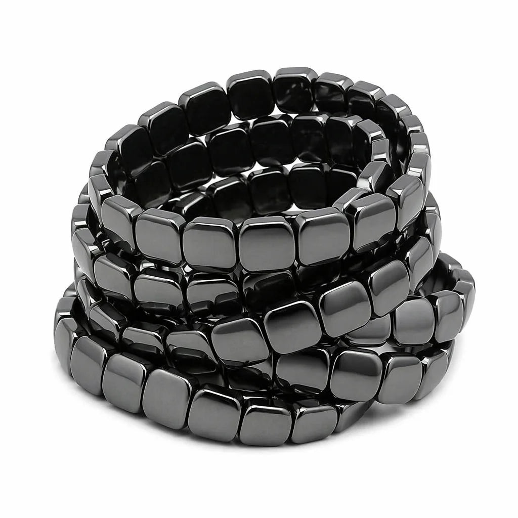 Hematite Bracelet For Men Reclaim Your Edge Confidence Natural Hematite Stone Beaded Stretch Healing Bracelets Gift Jewelry Pi-Mart