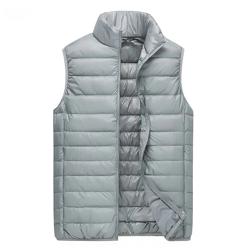 UETEEY 2026 Winter Sleeveless Puffer Vest Jacket Men Packable White Duck Down Waistcoat Lightweight Waterproof Casual Man Coat LadyShow.Store