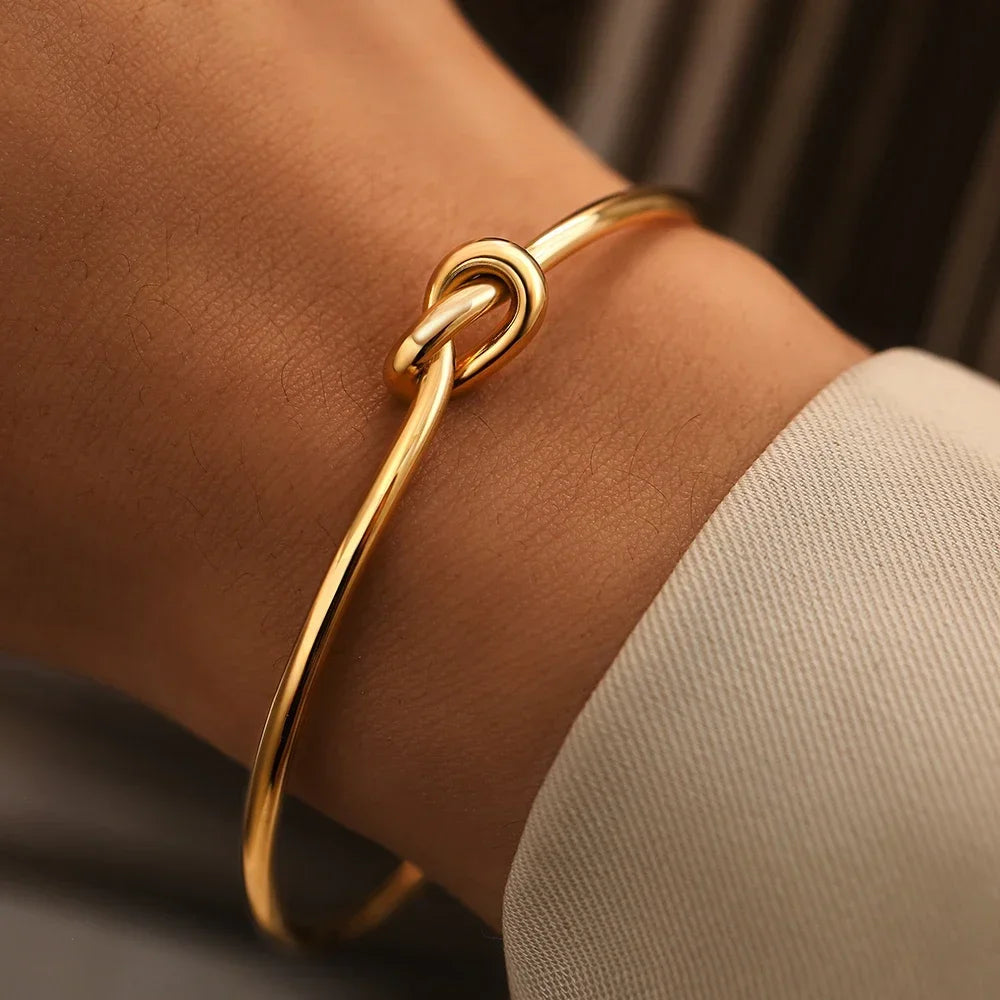Stainless Steel Bracelets Vintage Men's Fashion Woven Twist Texture Bangles for Women Jewelry Statement Streetwear Goth Gifts Pi-Mart