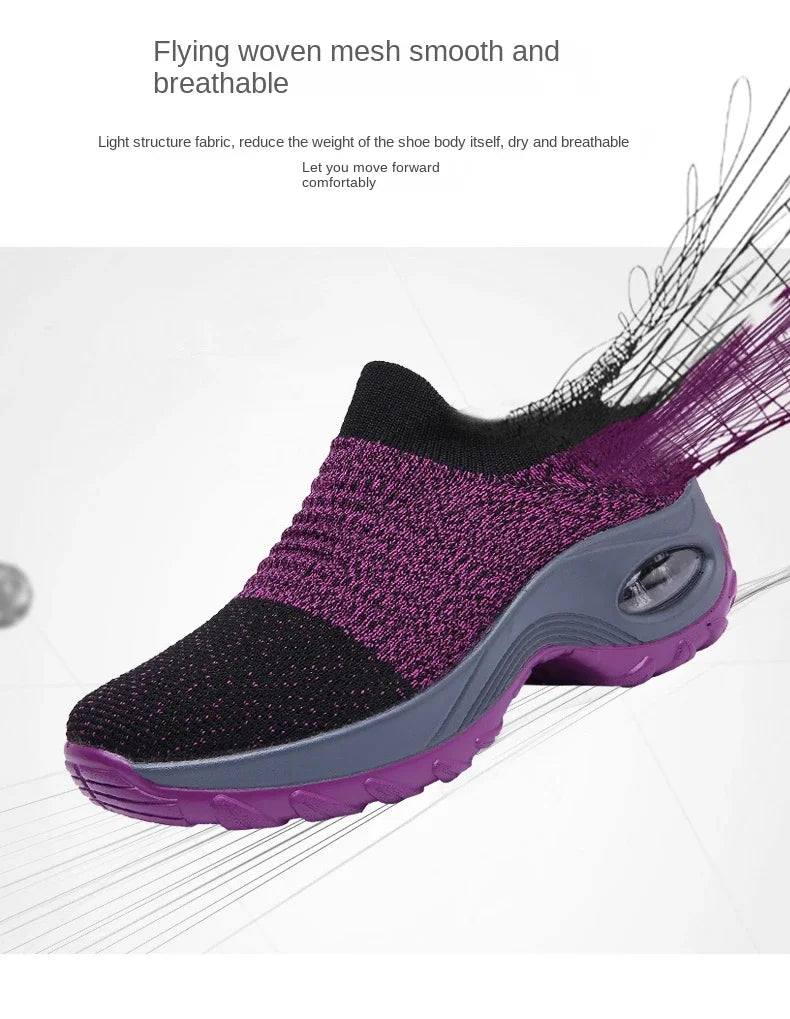 Women Sneakers Summer Fashion Black Sports Casual Shoes Breathable Mesh Lightweight Air Cushion Non-Slip Running Shoe Zapatillas Pi-Mart