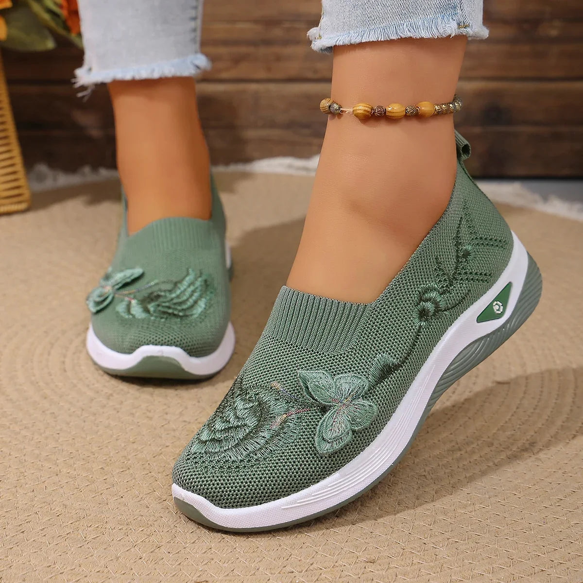 Women's Lightweight Durable Knit Sneakers Microfiber Breathable Spring Summer Outdoor Daily Commute Casual Walking Shoes LadyShow.Store