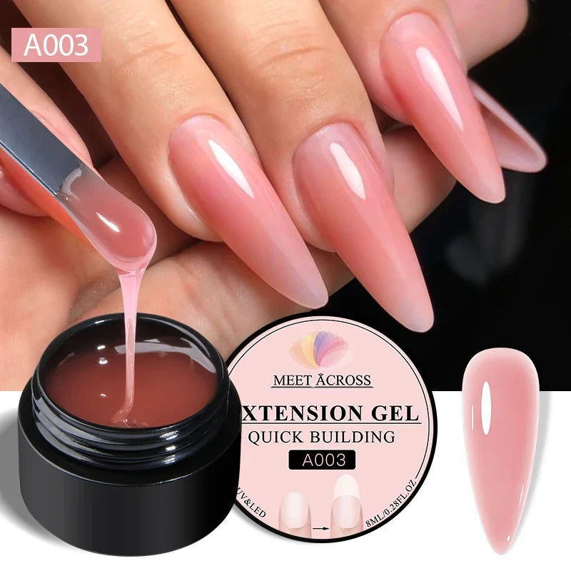 8ml Nude Pink White Quick Extension Gel Nail Polish Vernis Semi Permanent UV Construction Gel For Nail Extensions Nail Supplies Tri Light Beauty