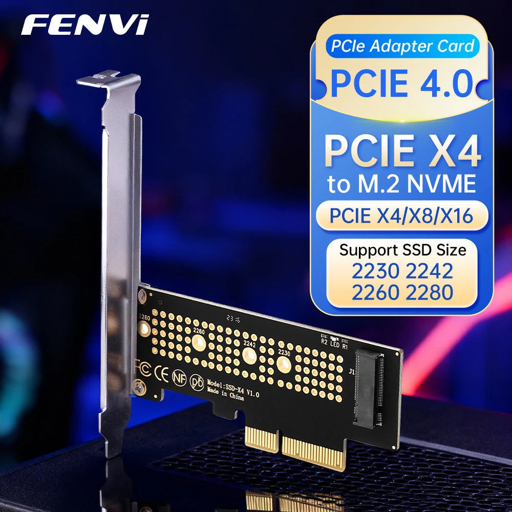 FENVI M.2 NVME to PCI-E X4 Converter Adapter M.2 NVME SSD M Key Expansion To PCIE X4 X8 X16 Card Riser for 2230/2242/2260/2280 Pi-Mart