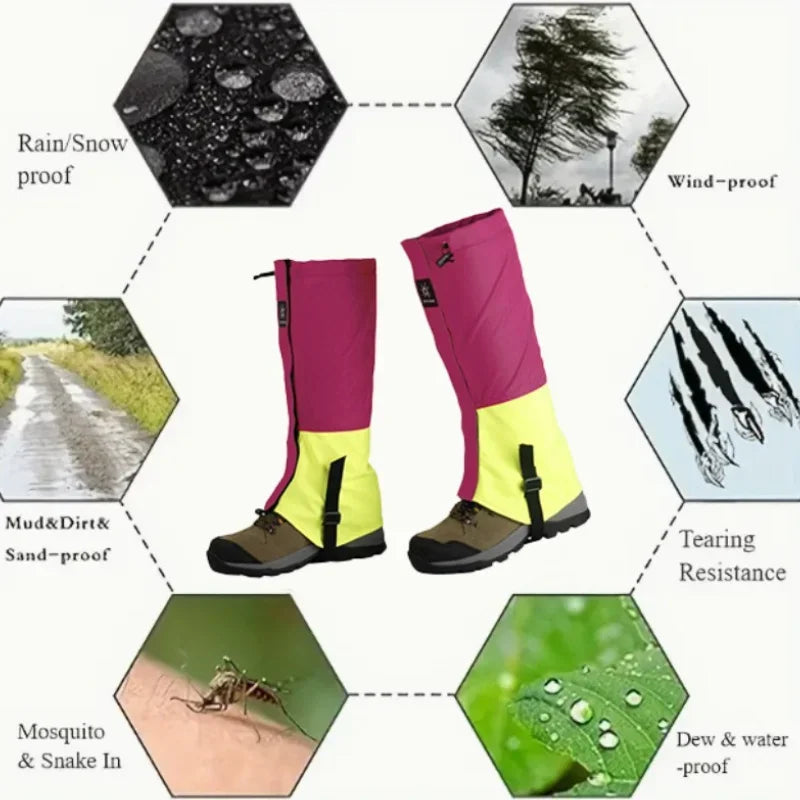 Waterproof Snow Sand Prevention Leg Gaiters Essential Protective Gear for Outdoor Mountaineering Skiing Desert Hiking Exploratio Pi-Mart
