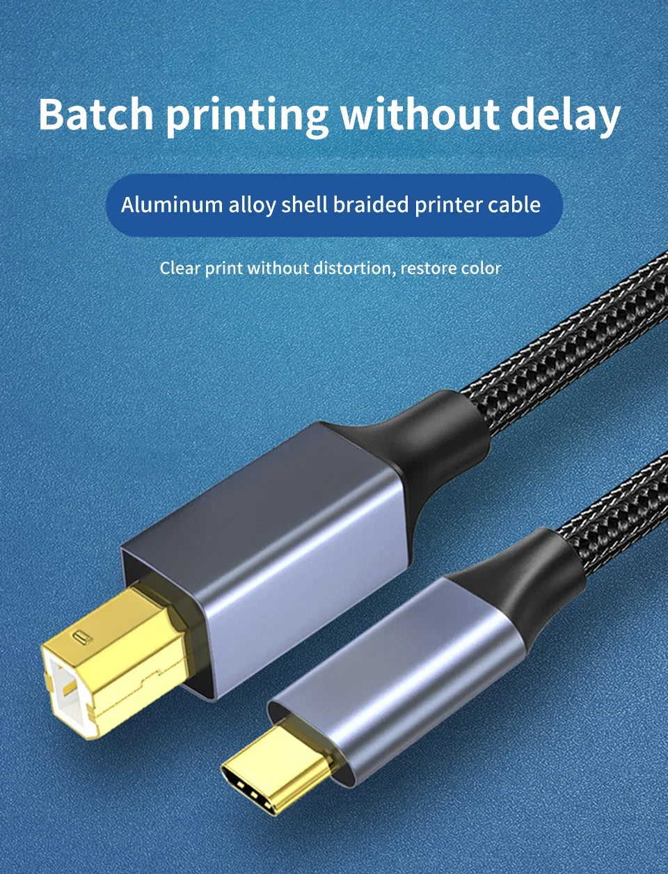 USB C to USB B 2.0 Printer Cable Electronic Organ Cable Type C USB B for Computer Laptop Phone to Fax Machine Scanner Universal Pi-Mart