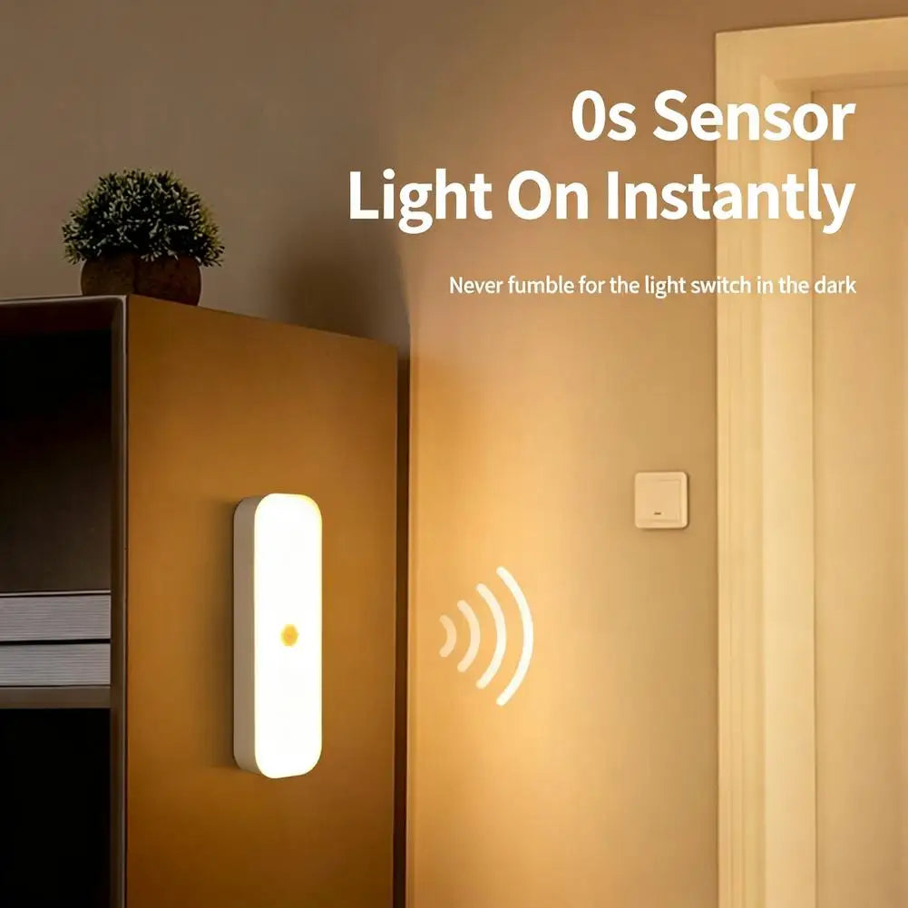 LED Motion Sensor Night Light USB Rechargeable Magnetic Under Cabinet Lighting Wireless Closet Lamp For Kitchen Wardrobe Pi-Mart