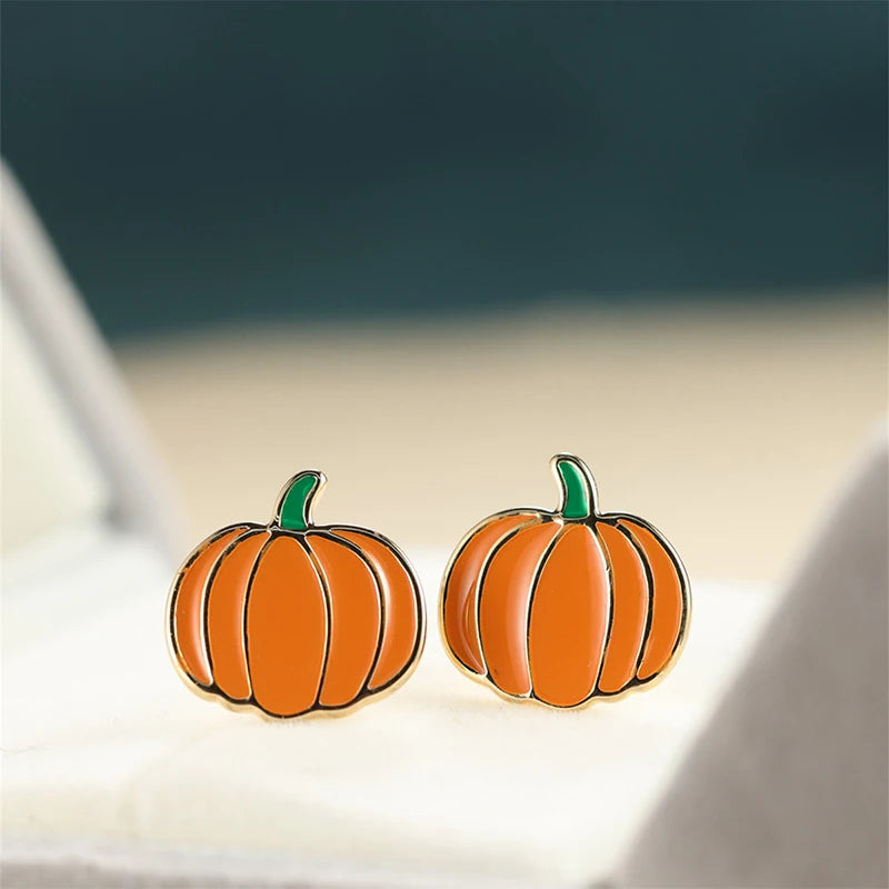 Huitan Newly Designed Pumpkin Stud Earrings Fancy Lady Ear Earrings Daily Wear Party Chic Accessories Fashion Jewelry for Women Pi-Mart