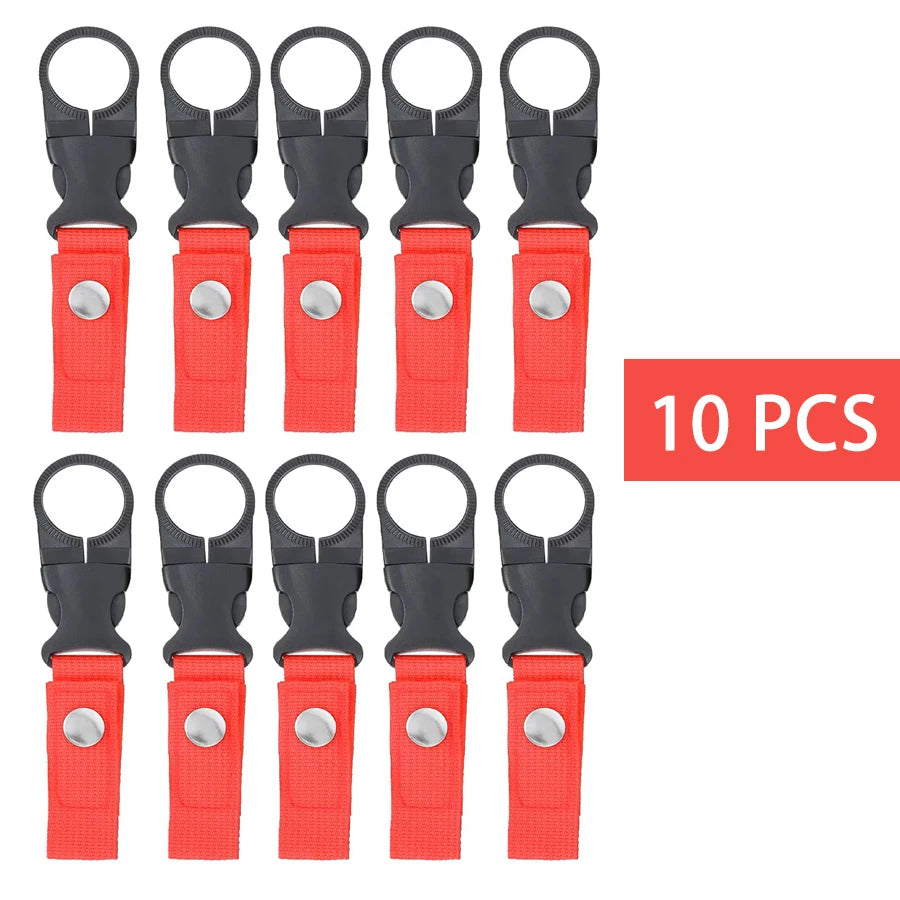 Webbing Water Bottle Holder Climbing Carabiner Belt Backpack Hanger Hooks Clip Multifunction Water Bottle Nylon Buckle Hook Clip Pi-Mart
