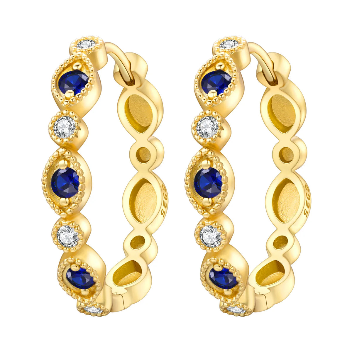 PANPOKI S925 Sterling Silver Purple Zircon Series Earrings Hoop Earrings For Women Jewelry Original Party Trendy Gifts Pi-Mart