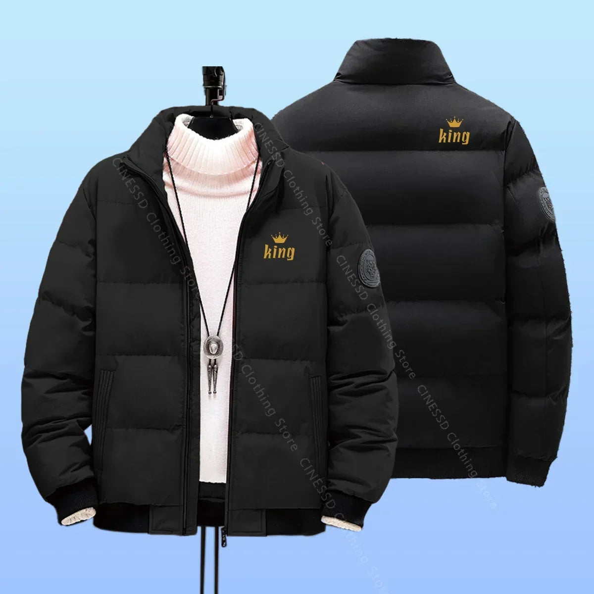 Puffer Jackets for Men Winter Jackets Down Coats 2026 New Stand Collar Padded Jackets Fashion Warm Man Lightweight Puffer Jacket LadyShow.Store
