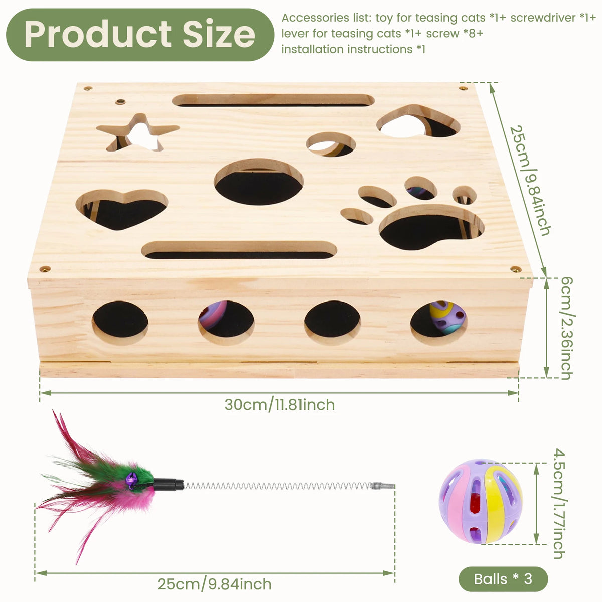 Cat Nail File Box Toy with Bell Ball and Sandpaper Inside Cat Scratch Puzzle Play Nail Care Interactive Pet Toy Stress Free Pi-Mart