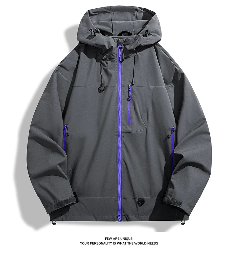 JNLN Unisex Waterproof Windbreaker Outdoor Sport Windproof Single-Layer Jacket Men Women Hiking Climbing Trekking Rain Coat Pi-Mart