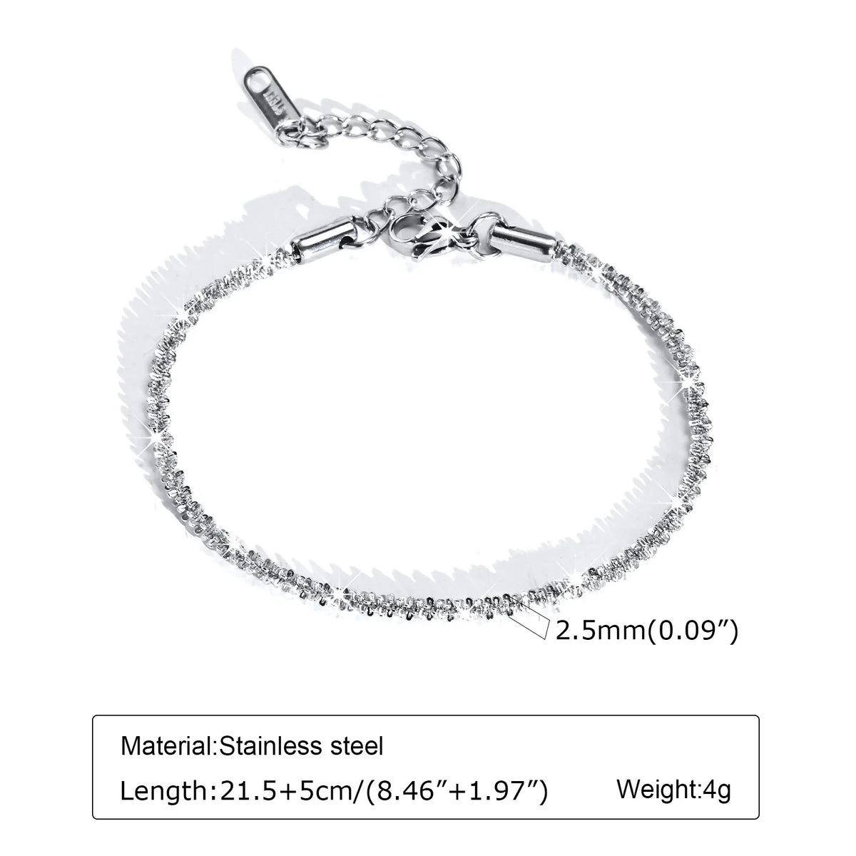 Silver Color Anklet Bracelets for Women Waterproof, Stainless Steel Layered Cuban Chain Herringbone Anklets Summer Beach Gift Pi-Mart