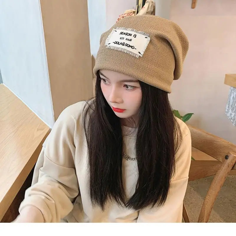 Casual Keep Warm Thin Knit Hat Cute Outdoor Cold Cap Ear Protection Warm Stack Hat For Men Women Pi-Mart