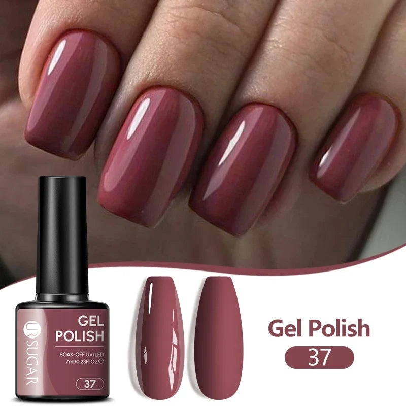UR SUGAR 7ML Nail Gel Fresh Macaron 107 Colors All For Manicure Semi Permanent Soak Off LED UV Long-Lasting Nail Art Varnish Tri Light Beauty