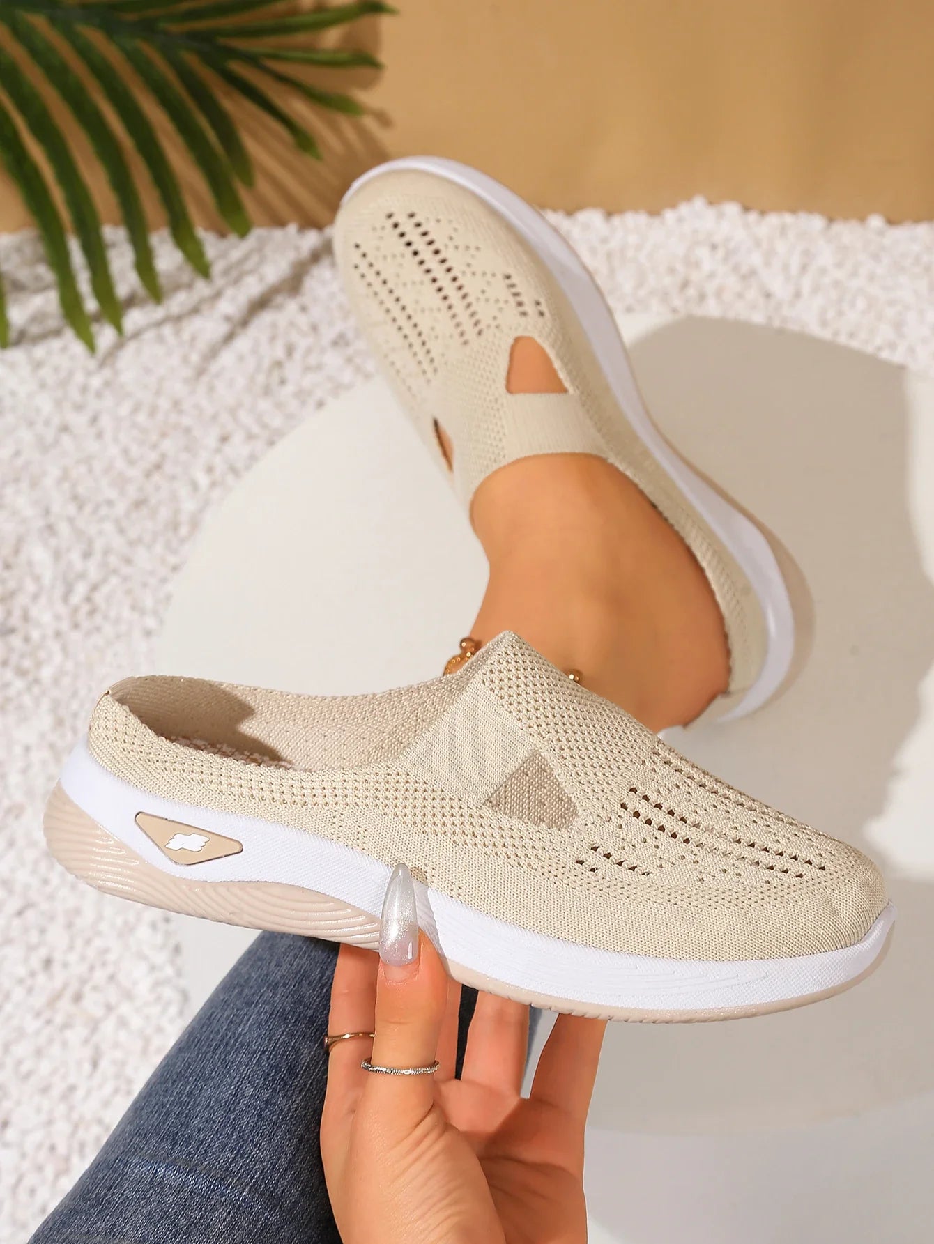 Women Shoes Convenient and Comfortable at Home, One Foot with a Vent and Half Slipper Women's Summer Shoes LadyShow.Store