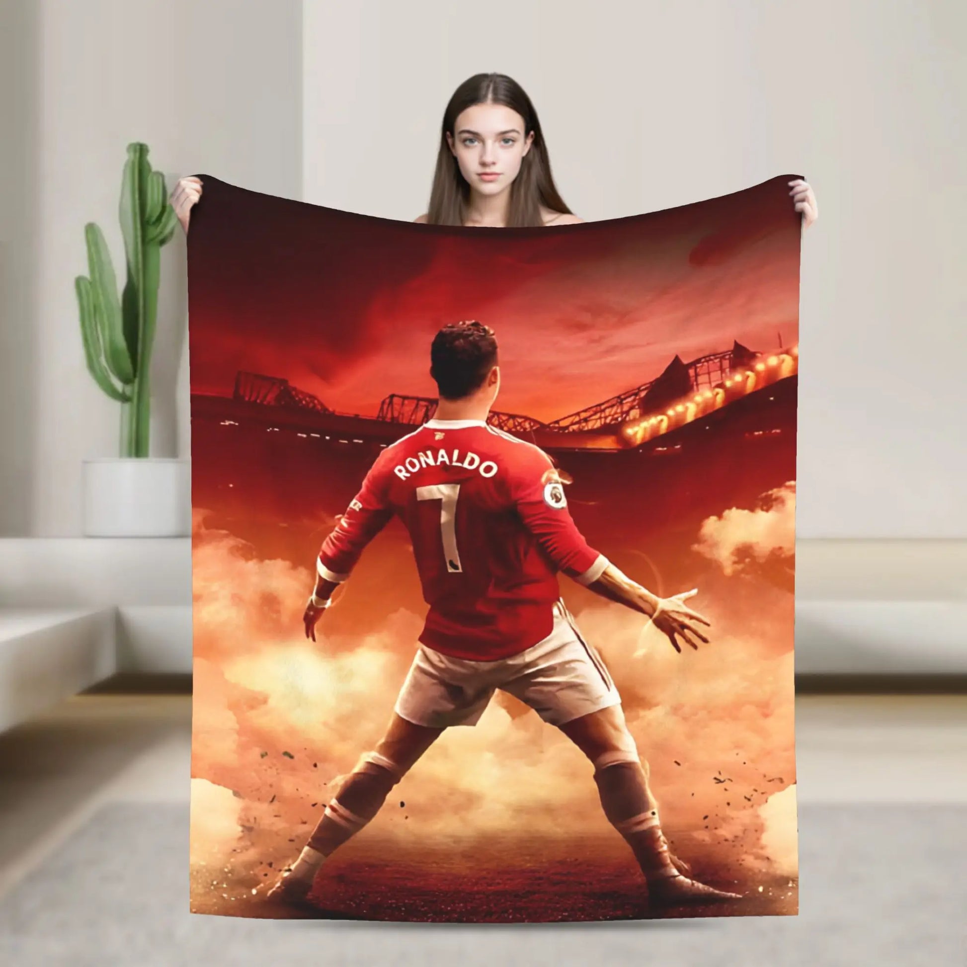 CR7  Football Soccer Blanket Ronaldos Flannel Funny Warm Throw Blanket for Bedding Lounge Decoration Pi-Mart