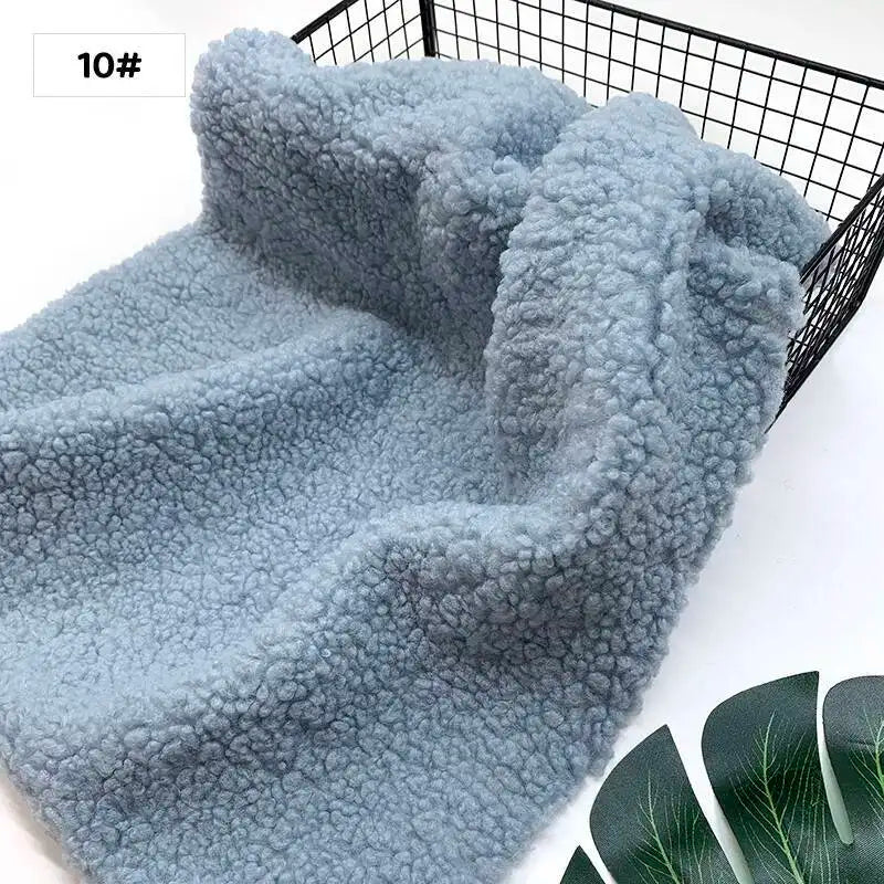 New Teddy Velvet Curled Plush 45x50cm Home Lamb Plush Fabric Soft Artificial Fur Polyester Fiber Mink Fabric DIY Plush Doll Pi-Mart
