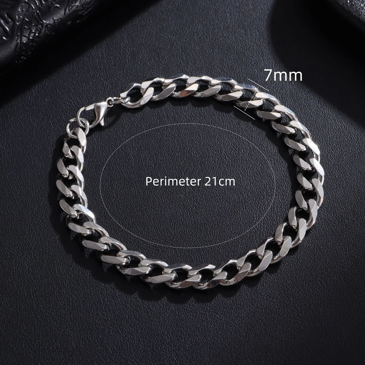 New Trendy Cuban Chain Men Bracelet Classic Stainless Steel 3/5/7/9mm Width Chain Bracelet For Men Women Jewelry Gift Pi-Mart