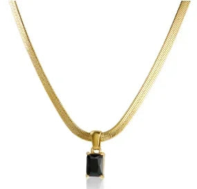 Square Pendants Delicate Stainless Steel Chain Pendant Necklace For Women Necklace Pi-Mart