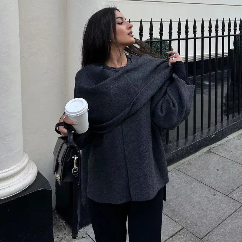 MUJER Plush Winter Coats for Women Asymmetric Scarf Demi-season Jacket for Women Parkas Long Sleeve Padded Coat Woman Jacket LadyShow.Store