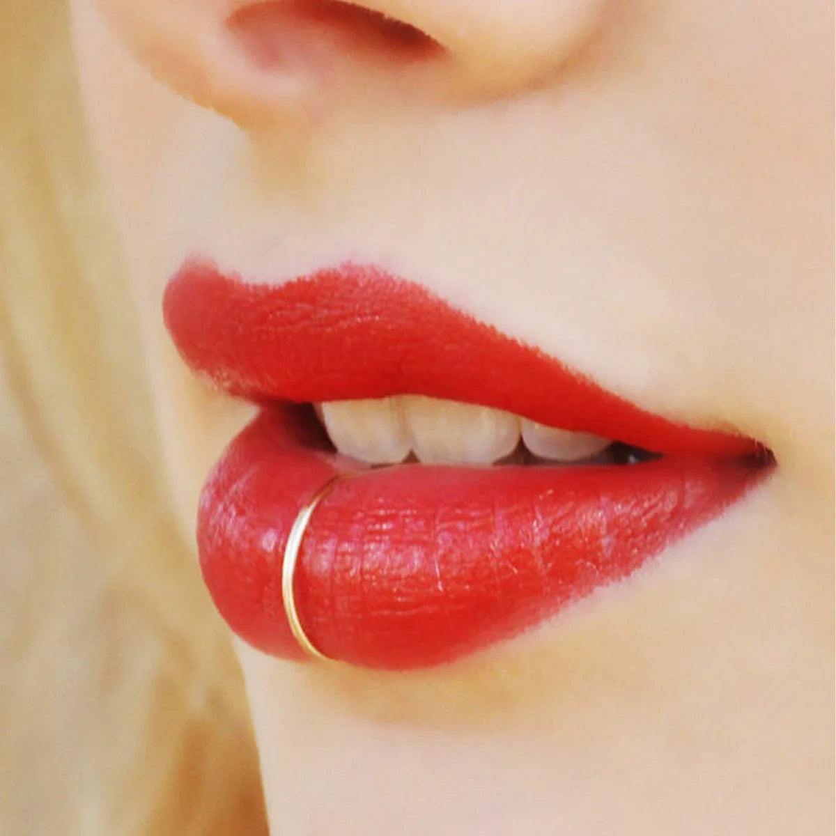 1PCS Fake Piercing Lip Rings Nose Nostril Ring Septum Clip On Mouth Ring Fake Piercing Body Clip Hoop Pi-Mart