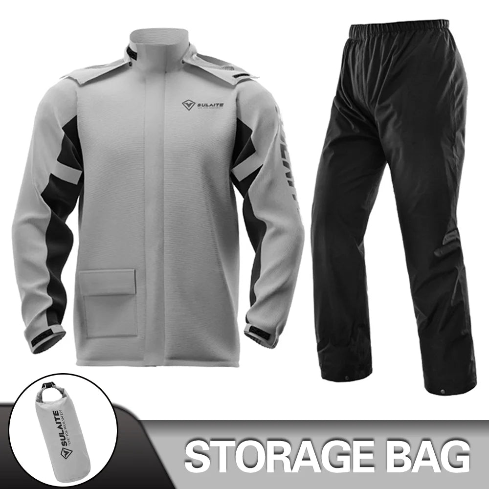 Motorcycle Raincoat Suit Rainstorm Prevention Jacket Pants Camping Hiking Fishing Raincoat Moto Raincoat Motorcyclist Rider Rain Pi-Mart