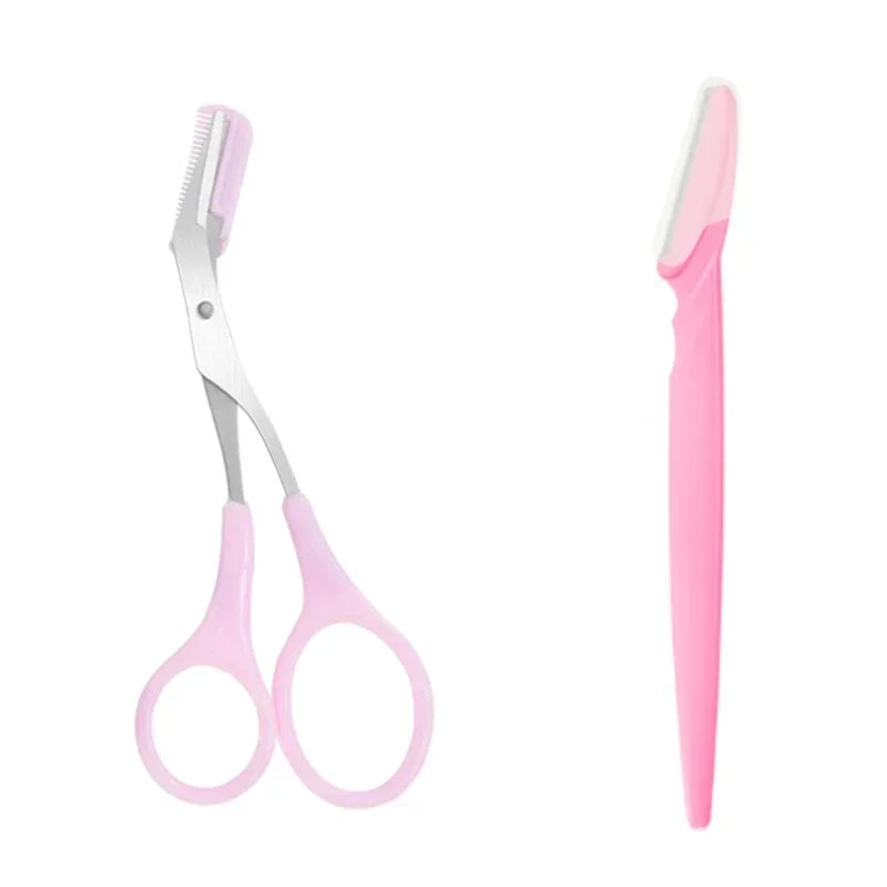 Eyebrow Trimmer Scissor Beauty Products for Women Eyebrow Scissors with Comb Beauty Scissors  Stainless Steel Makeup Accessories Tri Light Beauty