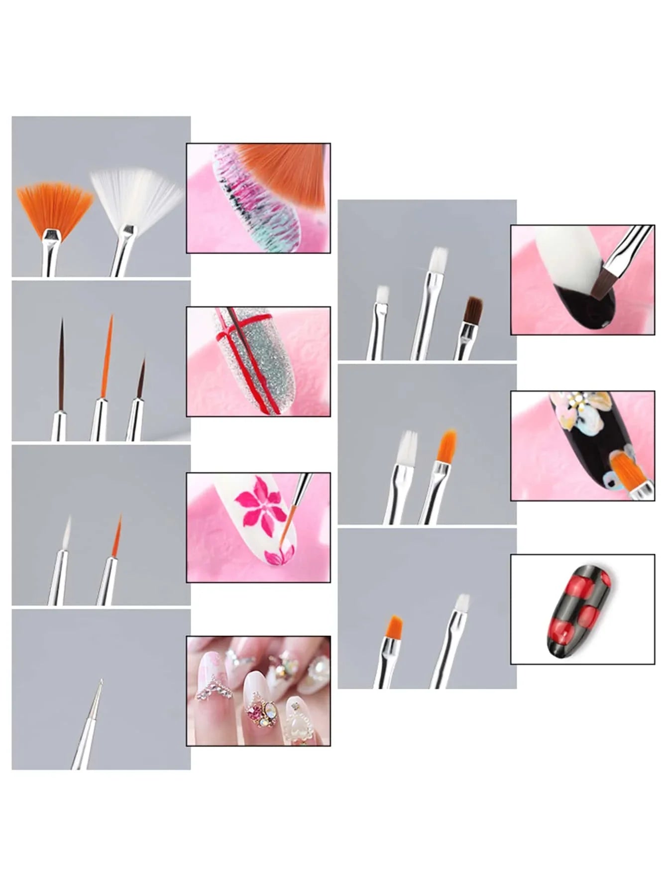 20Pcs Black Nail Art Brush Set Nail Gel Polish Painting Brush Drawing Pen Uv Gel Polish Nail Liner Brush And Nail Dotting Pen For Gel Polish Diy Manicure Salon At Home Tri Light Beauty