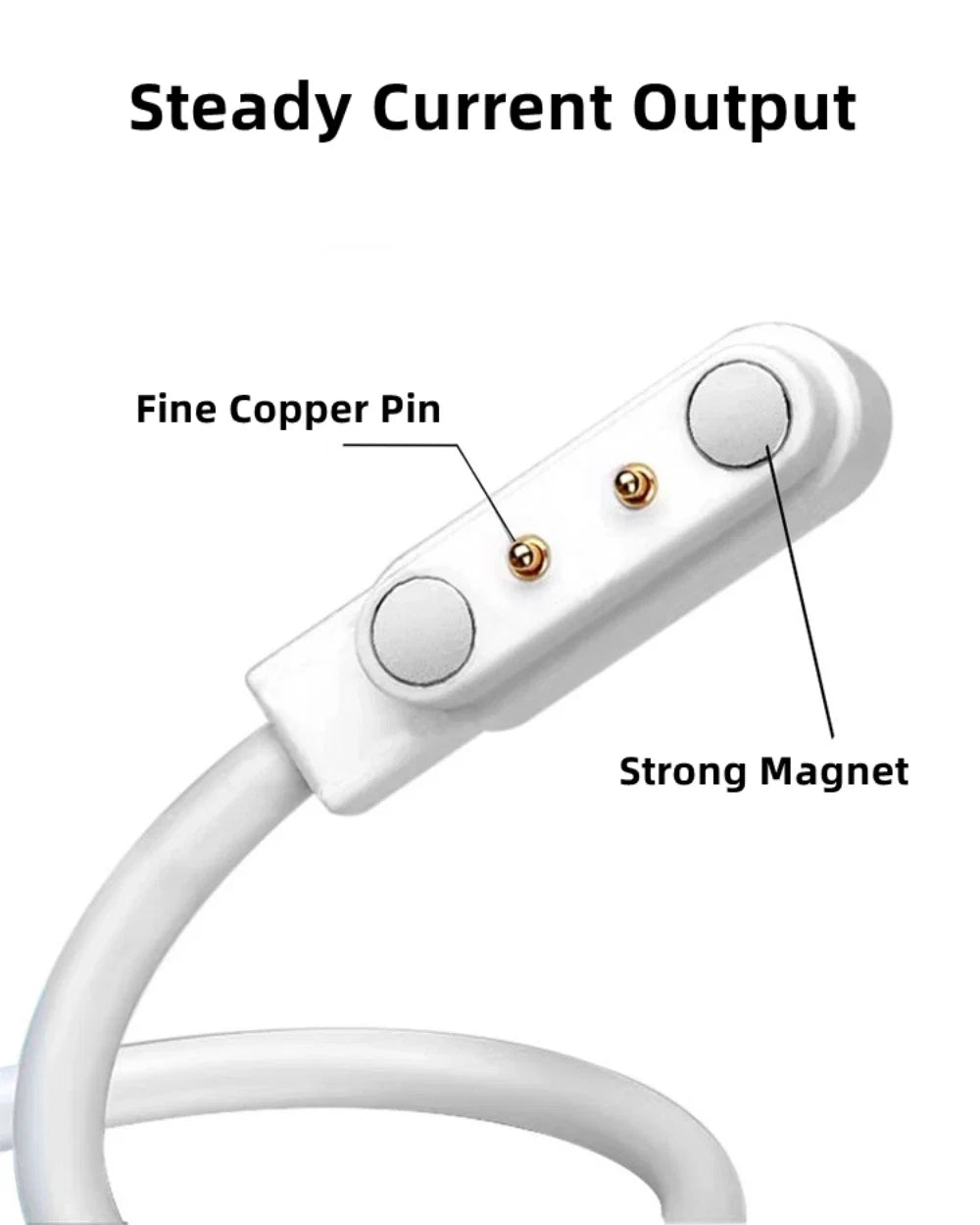 2Pin 4Pin 5Pin Magnetic Charging Cable USB to Pogo Pin for Smart Watch Earphone Wristband 60cm 5V Magnetic Dock Charger Adapter LadyShow.Store