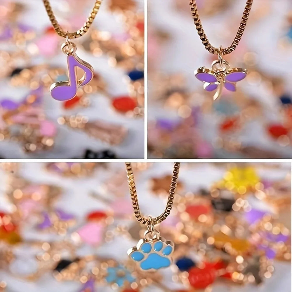 20/30/50/100pcs Mixed Style Gold-Plated Pendants, Drip Oil Alloy Pendants, Jewelry Accessories, Used for DIY Jewelry Making Pi-Mart