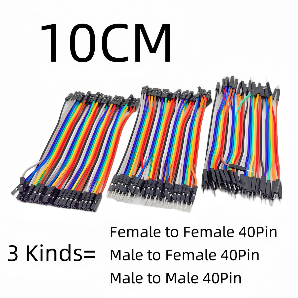40-120pcs Dupont Line 10CM 20CM 30CM 40Pin Male to Male + Male to Female Female to Female Jumper Wire Dupont Cable for  DIY KIT Pi-Mart
