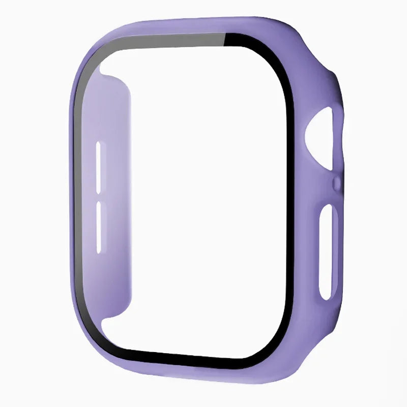 Tempered Glass+Case For Apple Watch 38-40mm 41mm 42mm 44mm 45mm 46mm Screen Protector Protective Cover iWatch 11 10 8 7 9 6 SE 5 LadyShow.Store