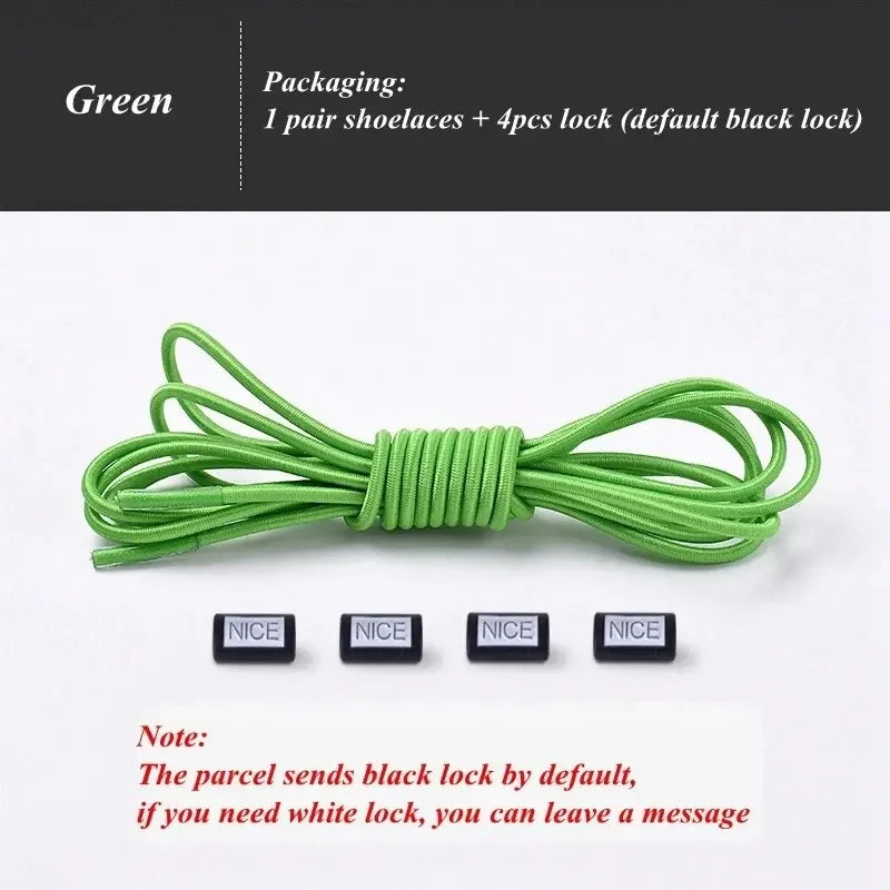 Fashion No Tie Shoelaces Elastic Laces Sneakers Flat Shoe Laces Without Ties Kids Adult Quick Shoelace One Size Fits All Shoes Pi-Mart