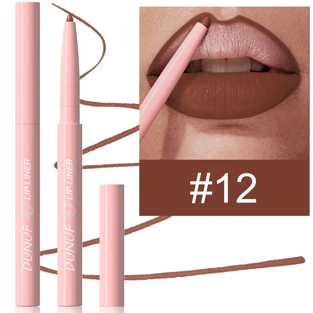 Lip Liner Pencil Long-Lasting Matte Creamy Plumping Lip Stain Waterproof Natural Nude Brown Slim Lip Liner Makeup Pi-Mart