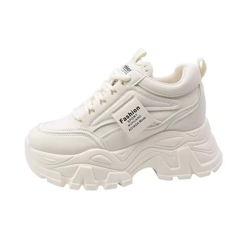 Platform Women Sneakers Autumn New Increased Wear-resistant Vulcanized Shoes Fashion Lace-up Women Casual Training Shoes Zapatos LadyShow.Store