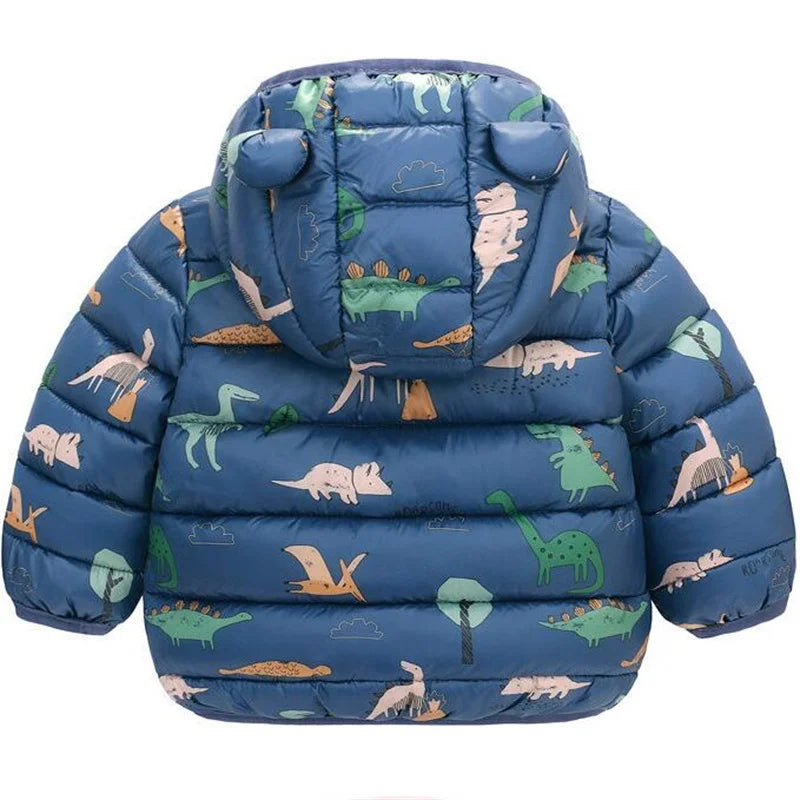 2023 Baby Girls Jackets For Kids Cartoon Bear Zipper Coats Autumn Boys Warm Hooded Down Jackets Children Christmas Outerwear LadyShow.Store