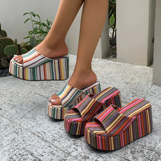2025 New Summer Women Wedges Sandals Lady Fashion Open Toe Shoes Women Comfortable Platform High Heels Sandals zapatos de mujer LadyShow.Store
