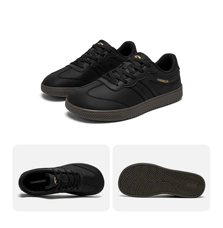 HOBIBEAR Unisex Wide Toe Shoes Artificial Leather Sneakers Casual Lace Up Retro Fashion Shoes for Women Men Pi-Mart
