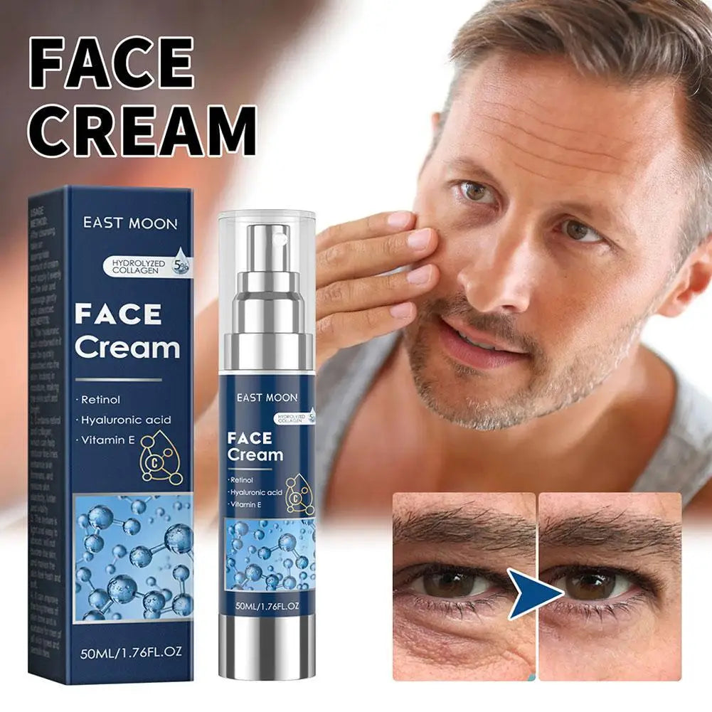 Retinol Face Cream for Men Firming Lifting Brightening Fade Fine Lines Anti Puffiness Moisturizing Nourishing Facial Skin Care Pi-Mart