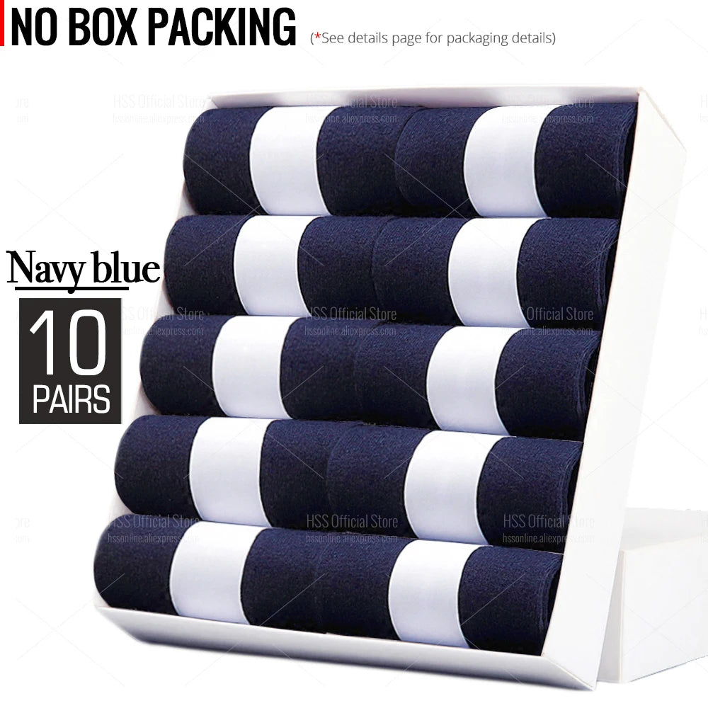 HSS 5/10 Pairs Men's Cotton Blend Socks Black Business Men Socks Soft Breathable Summer Winter for Male Socks Plus Size (6.5-14) Pi-Mart