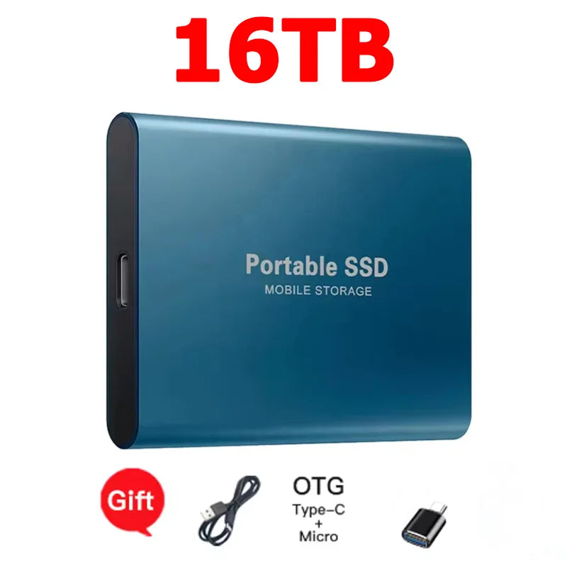 Reliable Slim Storage Device Portable External SSD 1TB 4TB 16TB 128TB High Speed for Notebook Laptop Computer Pi-Mart