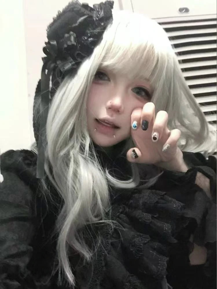 Gothic Lolita Lace Patchwork Headdress Women Cosplay Party Headband Gothic Bow Hat Japanese Y2k Aesthetic Hair Accessories Pi-Mart
