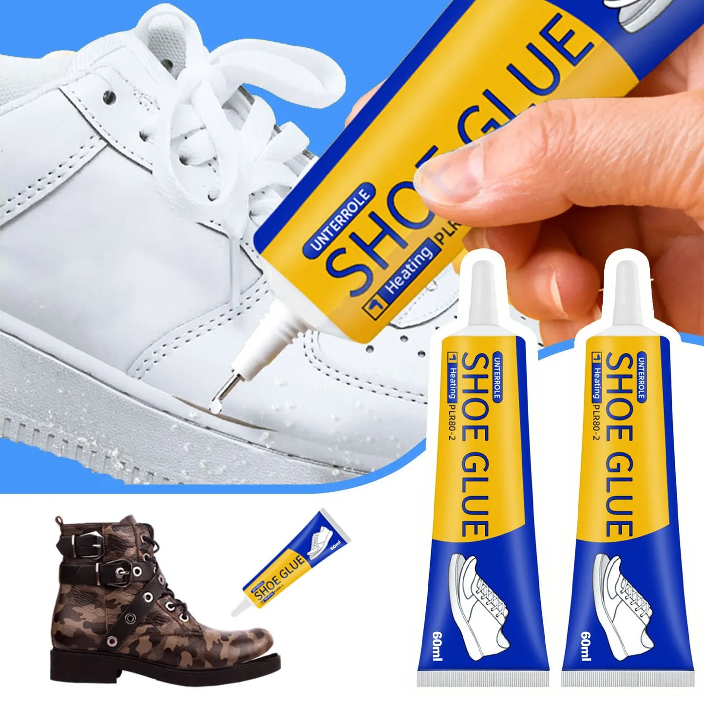 1/2/3pcs 60ml Strong Shoe Repair Glue Quick-drying Universal Sealant Waterproof Shoe Adhesive Shoemaker Professional Repair Tool LadyShow.Store