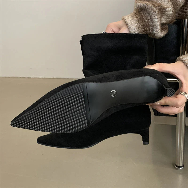 Eilyken Autumn Winter Pointed Toe Ankle  Boots Women Designer Vintage Thin Low Heel Shoes Modern SHort Botas Zapatos De Mujer LadyShow.Store