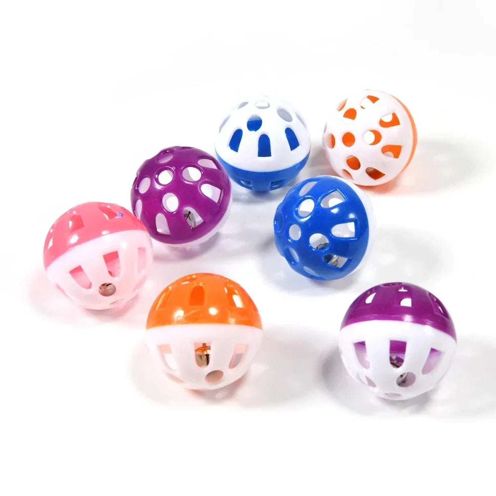 10pcs Pet Parrot Toy Colorful Hollow Rolling Bell Ball Bird Toy Parakeet Cockatiel Parrot Chew Cage Fun Toys Pet Bird Supplies Pi-Mart