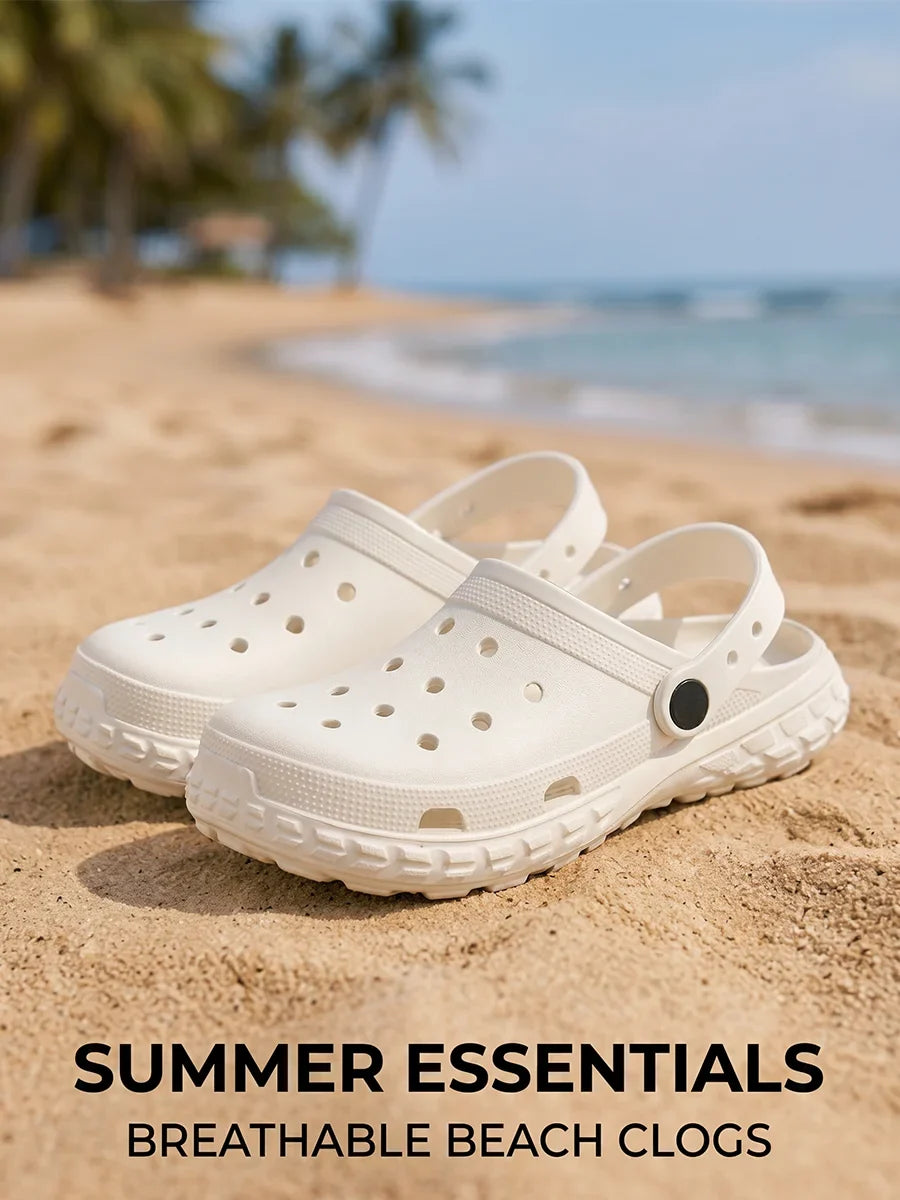 Tzldn Men Women Clogs Thick Sole Non-slip Beach Slippers Outdoor Ventilation Garden Shoes EVA Anti-slip Home Slides LadyShow.Store