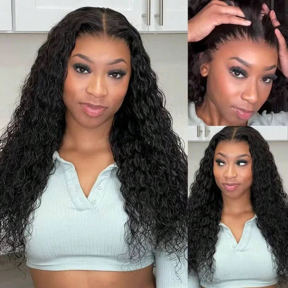 13x4 13x6 HD Transparent Lace Deep Wave Frontal Wig 40 Inch Jerrly Curly Lace Front HumanHair Wig For Deep Curly Water Wave Wig LadyShow.Store